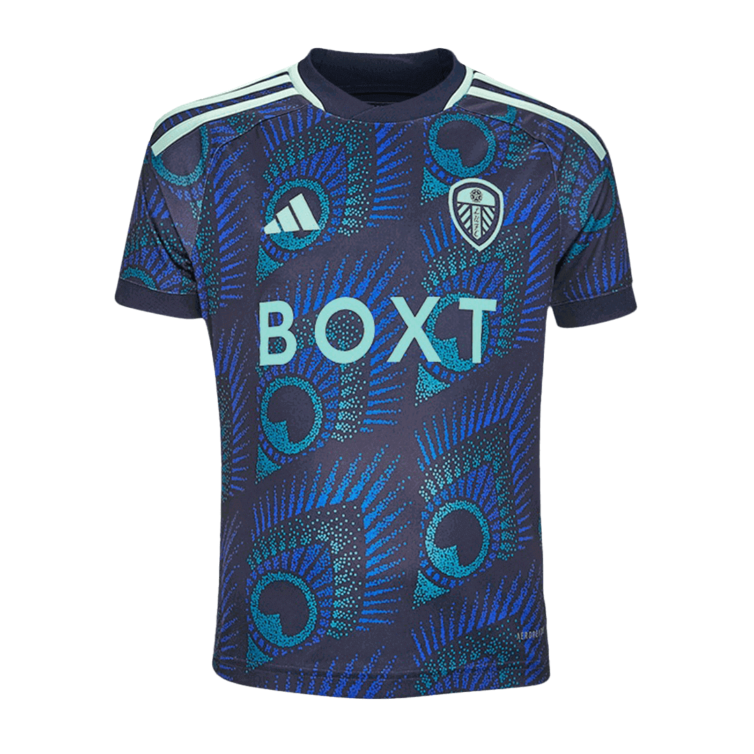 kit enfant Leeds United 2023/24 extérieur bleu