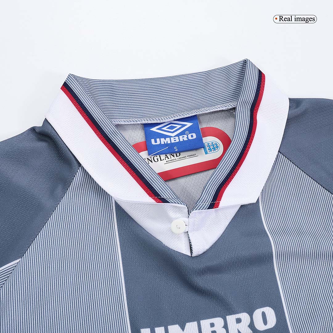 maillot England 1996 extérieur gris manches longues Retro