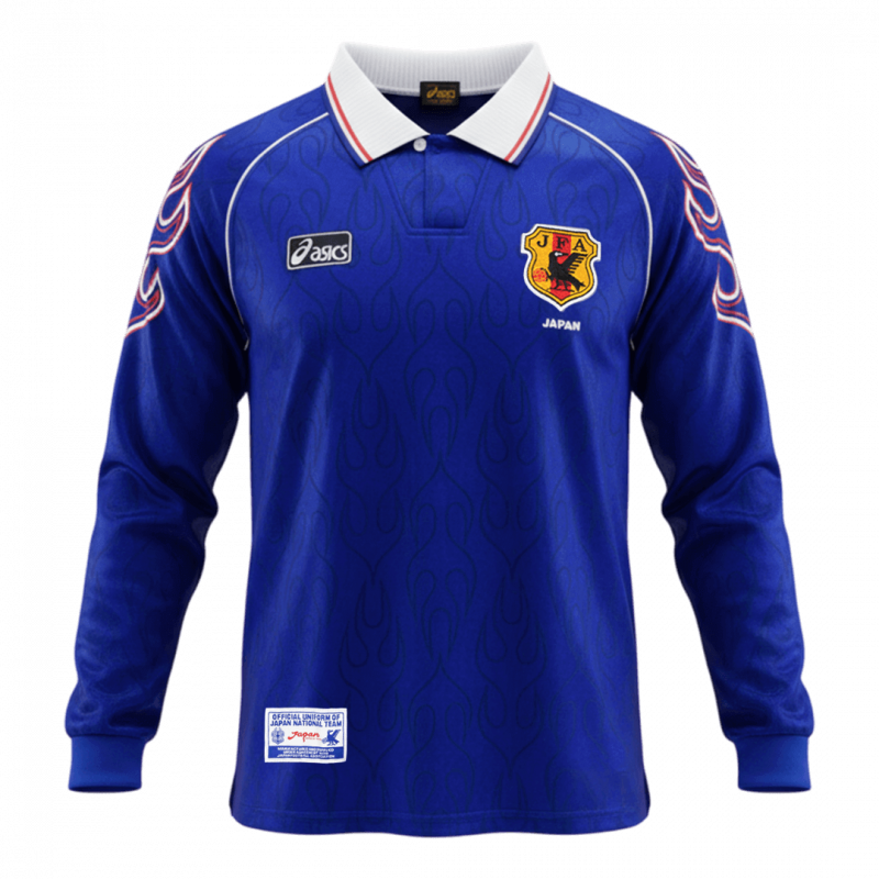 maillot Japan 1998 domicile bleu manches longues Retro