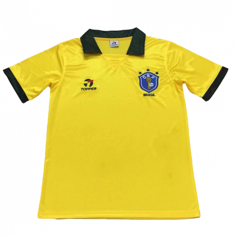 maillot Brazil 1988 domicile jaune Retro