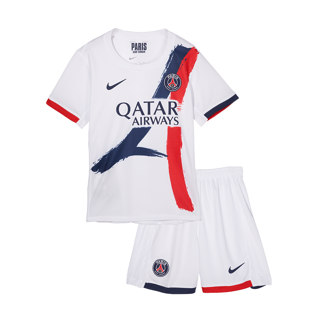 kit enfant Paris Saint-Germain 2024/25 extérieur blanc