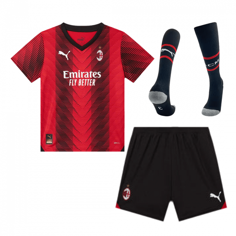 kit enfant AC Milan 2023/24 domicile rouge