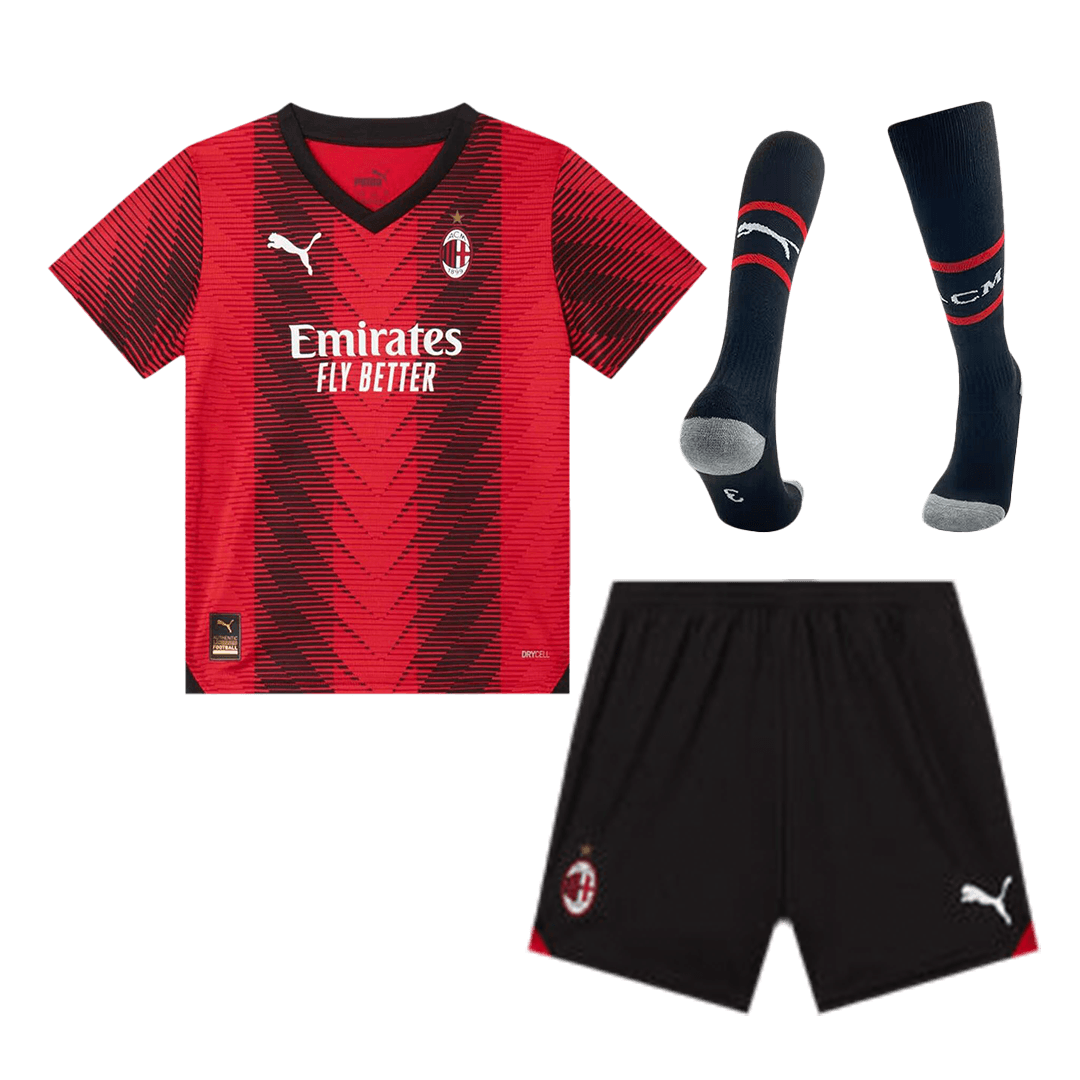 kit enfant AC Milan 2023/24 domicile rouge