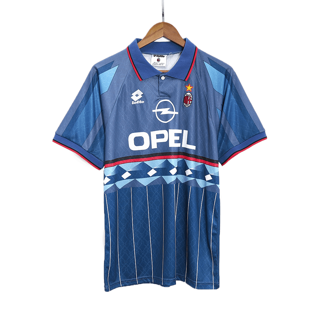 maillot AC Milan 1995/96 extérieur bleu Retro