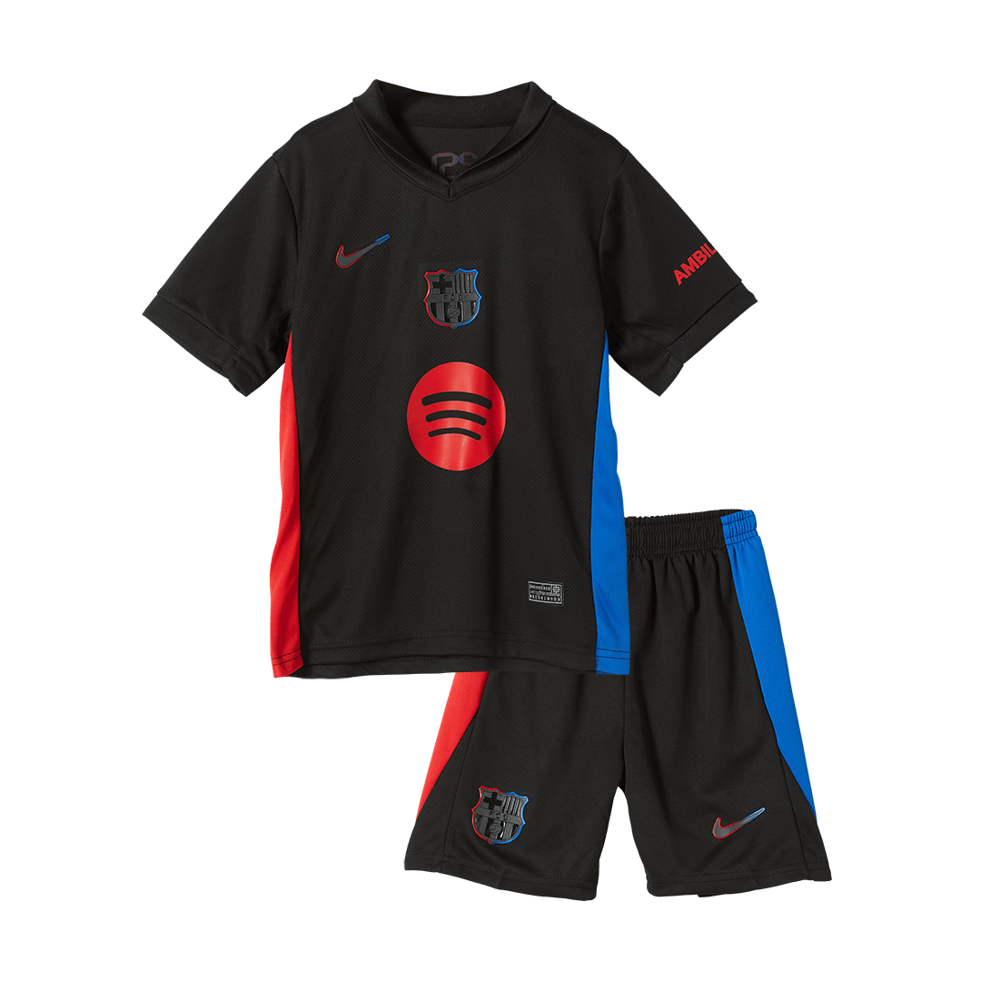 Barcelona 2024/25 extérieur Black logo Spotify sans texte Kids Kit