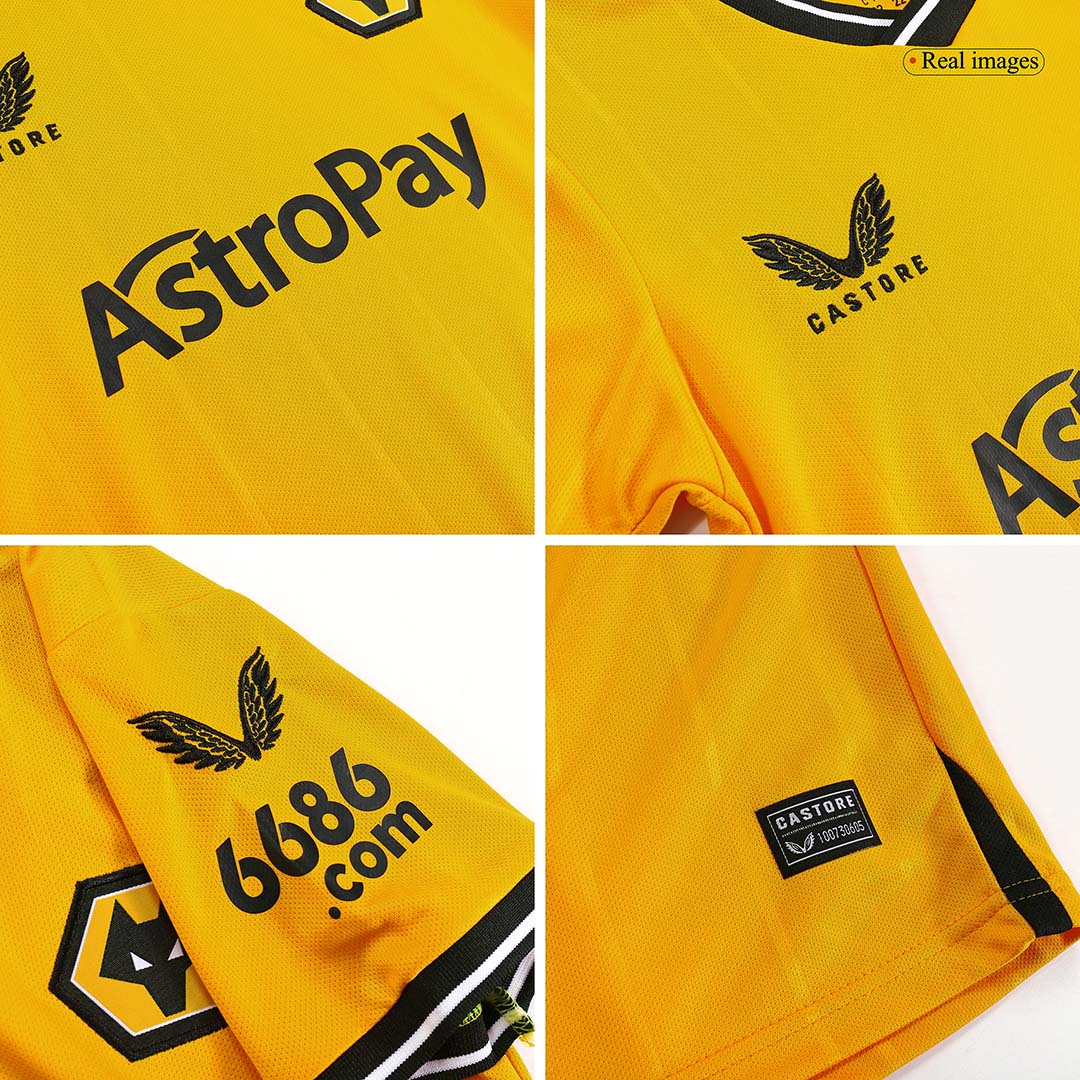 kit enfant Wolverhampton Wanderers 2023/24 domicile jaune
