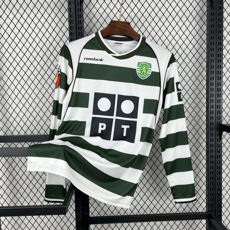 Sporting maillot foot 2001/03 manches longues Maillot rétro