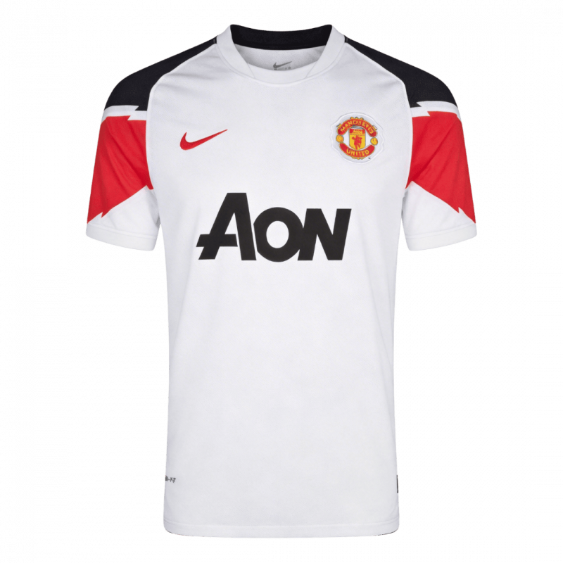 maillot Manchester United 2010/11 extérieur blanc Retro