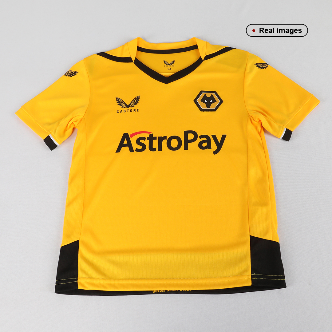 kit enfant Wolverhampton Wanderers 2022/23 domicile jaune
