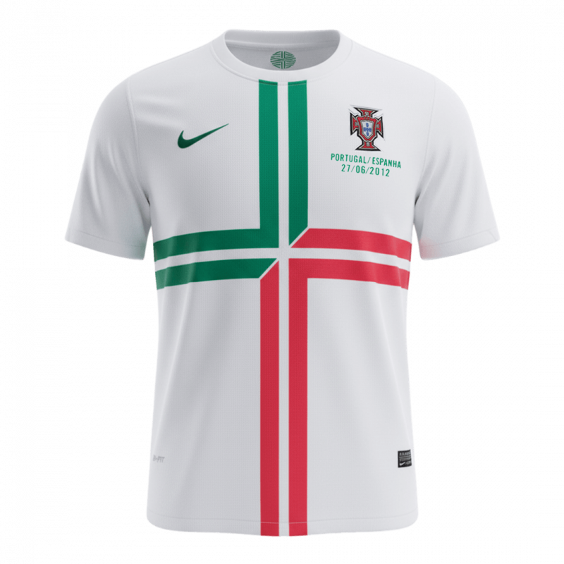 maillot Portugal 2012 extérieur blanc Retro
