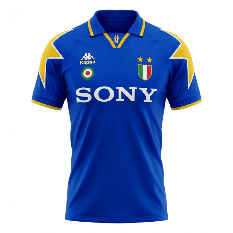 maillot Juventus 1995/96 extérieur bleu Retro