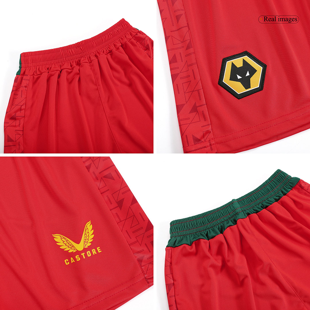 kit enfant Wolverhampton Wanderers 2023/24 extérieur rouge
