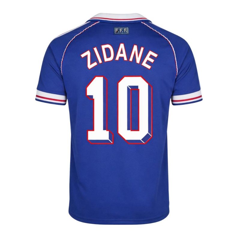 maillot ZIDANE #10 France 1998 domicile bleu Retro
