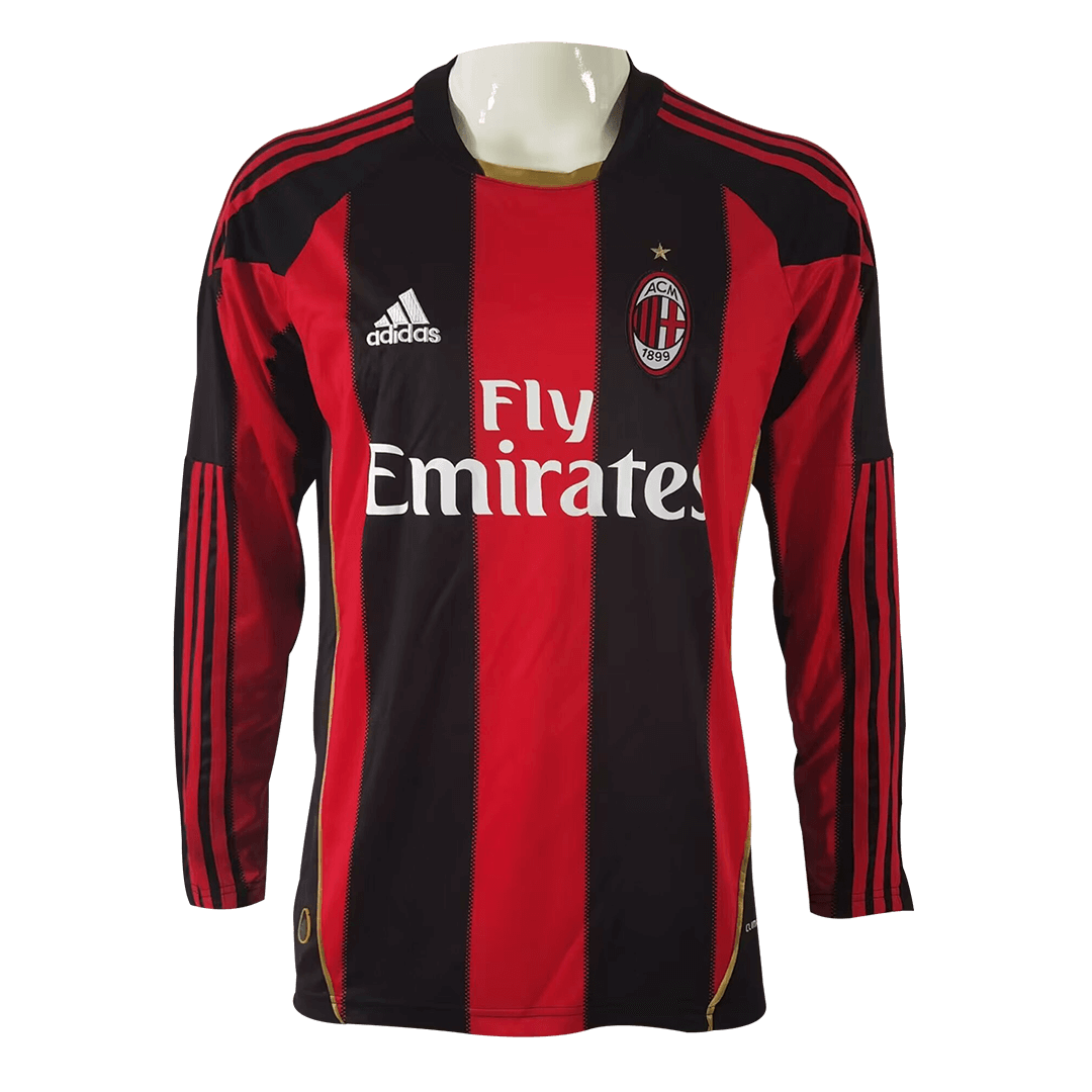 maillot AC Milan 2010/11 domicile noir manches longues Retro