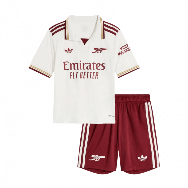 kit enfant Arsenal 2025/26 troisième blanc