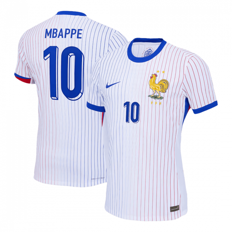 maillot MBAPPE #10 France 2024 extérieur blanc Player Version