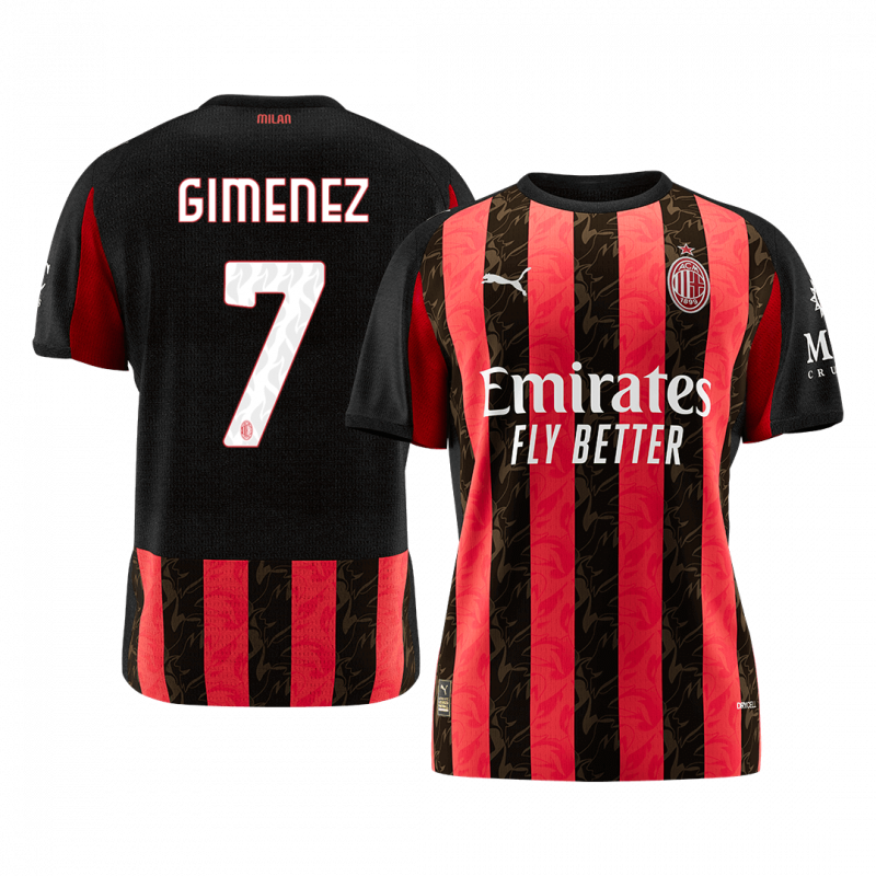 maillot GIMENEZ #7 AC Milan 2025/26 domicile noir Premium