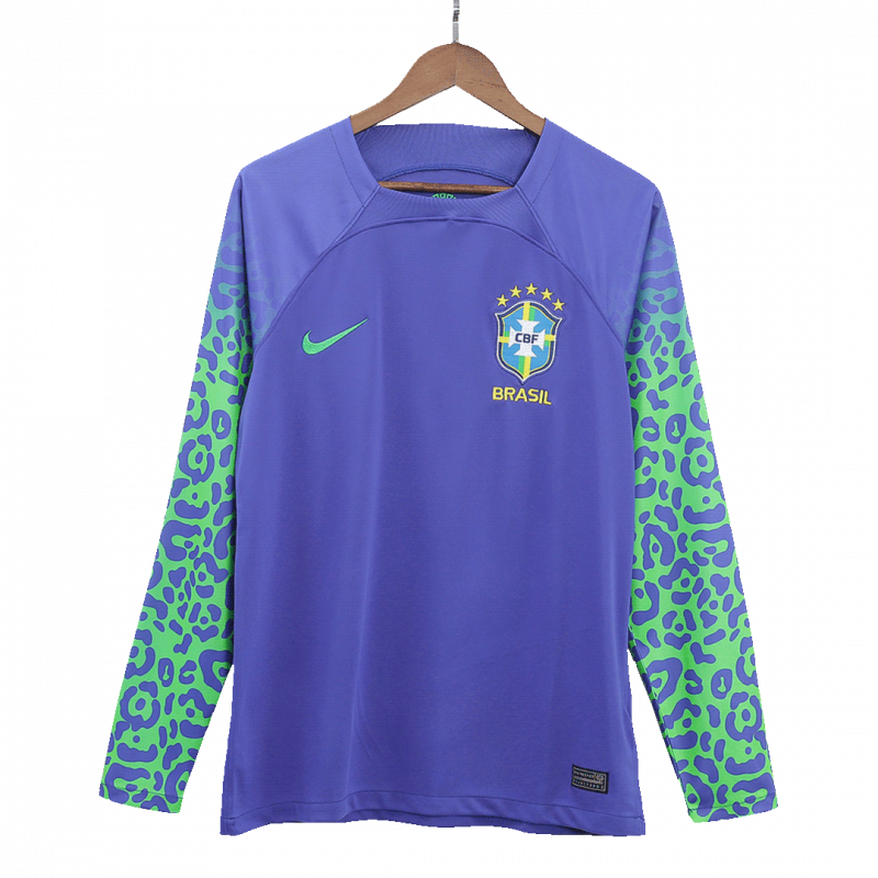 maillot Brazil 2022 extérieur bleu manches longues