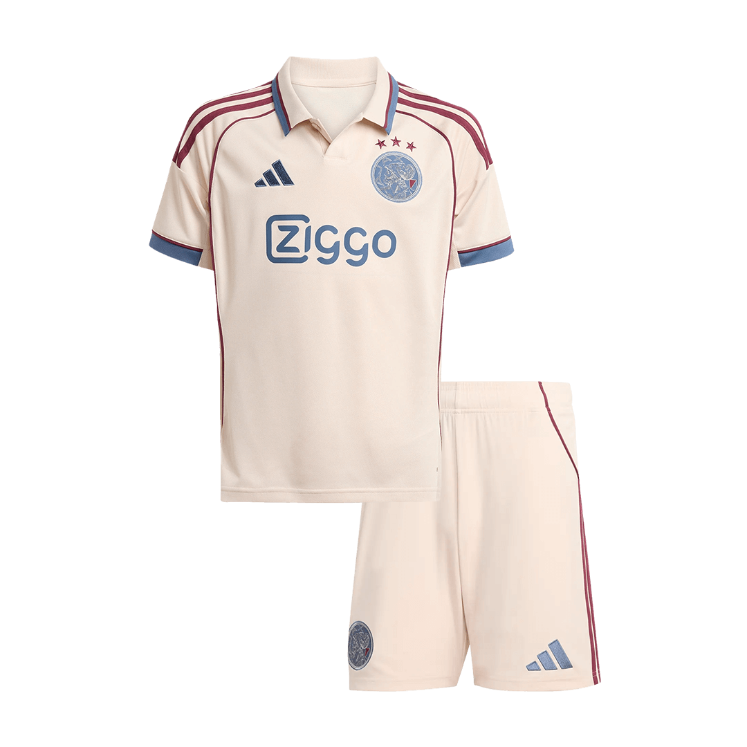 kit enfant Ajax 2025/26 troisième blanc