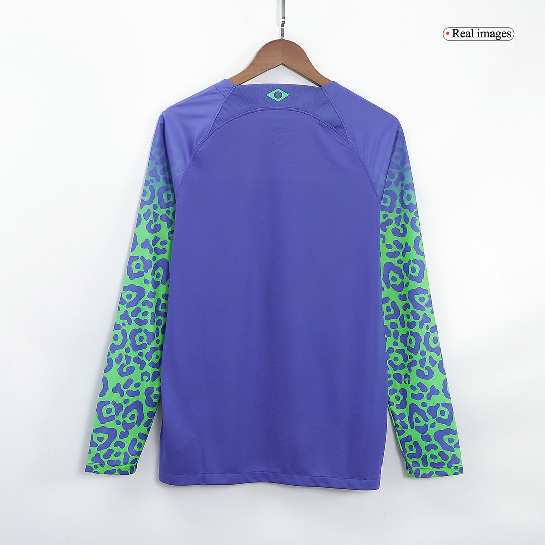 maillot Brazil 2022 extérieur bleu manches longues