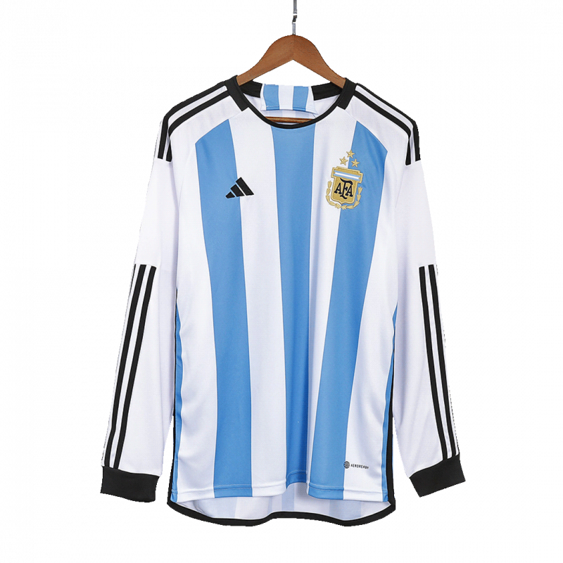 maillot Argentina 2022 domicile blanc manches longues trois étoiles