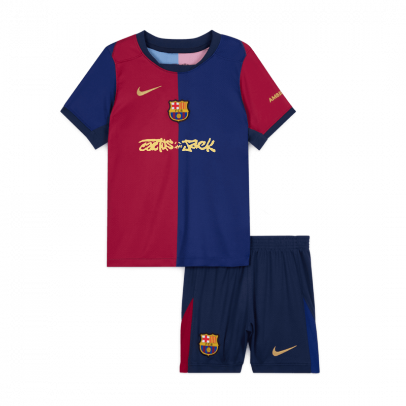 Barcelona 2024/25 domicile bleu Travis Scott Kit enfant