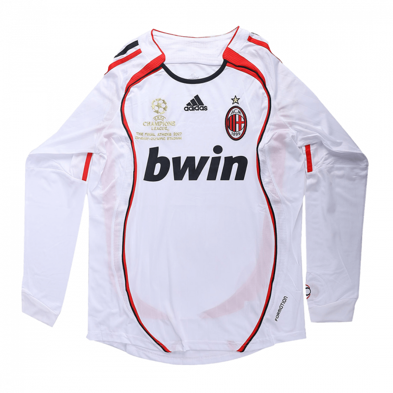 maillot AC Milan 2006/07 extérieur blanc manches longues Retro