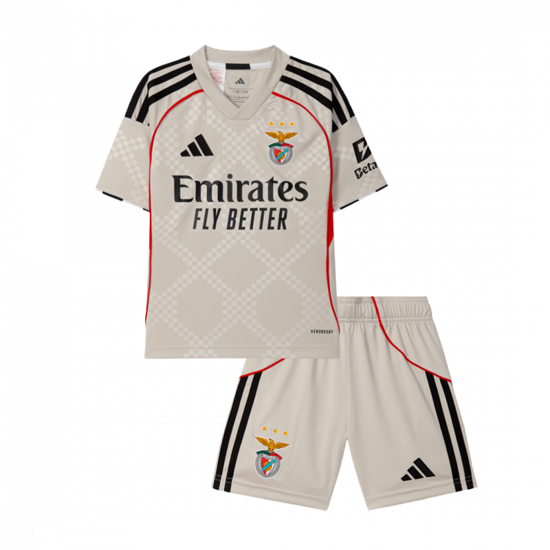 Benfica 2025/26 extérieur Beige Kit enfant