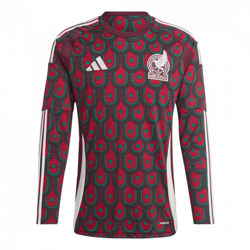 maillot Mexico 2024 domicile rouge manches longues