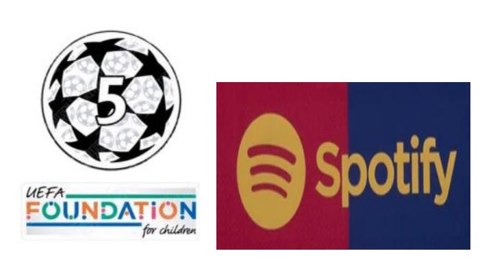 24/25 UCL 5 & badges Fondation UEFA & 24/25 Spotify Logo (doré) & AMBILIGHT tv