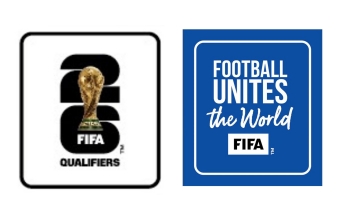 2026 Coupe du monde qualifications & Football Unites The World (bleu) badge