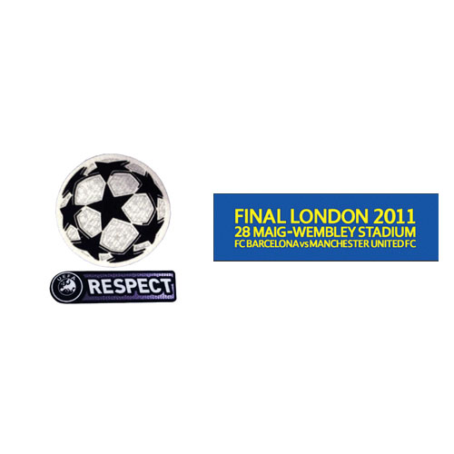 10/11 UCL & 10/11 badges Respect & Final London 2011