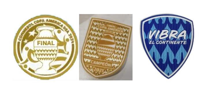 CONMEBOL Copa America USA 2024 Final Doré & Copa America Campeon 2021 & Vibra El Continente badges