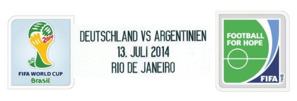 2014 Brazil Coupe du monde & DEUTSCHLAND VS ARGENTINIEN(noir) & FOOTBALL FOR HOPE badges