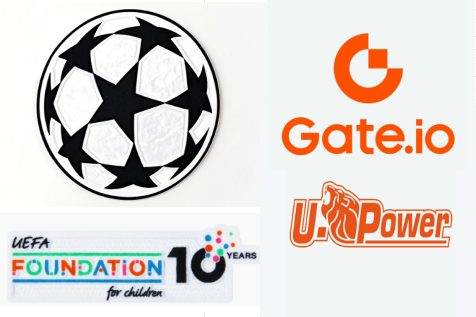 25/26 UCL & badge Fondation UEFA 10 ans & Gate.io