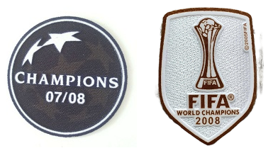 2007/08 UCL Champion & 2008 Club Coupe du monde badge (blanc)