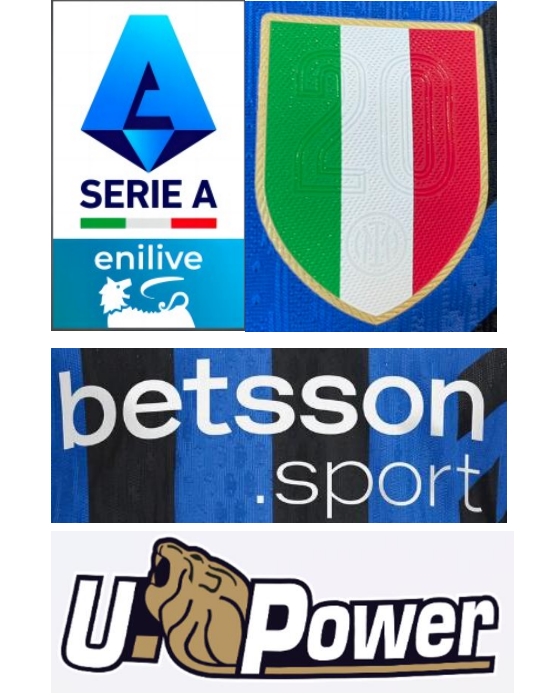 24/25 Serie A & Scudetto(Inter Milan 20) badge & betsson.sport (domicile) & U.Power (domicile)