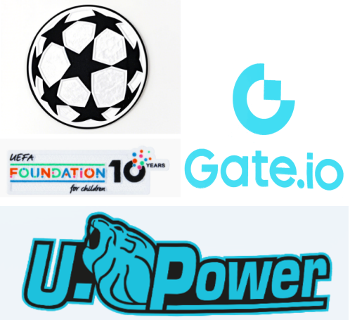 25/26 UCL & badge Fondation UEFA 10 ans & 25/26 U.Power (domicile) & Gate.io (domicile)