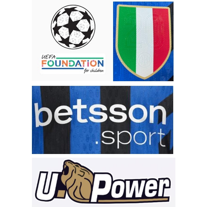 24/25 UCL & UEFA Foundation & Scudetto(Inter Milan 20) badge & betsson.sport (domicile) & U.Power (domicile)