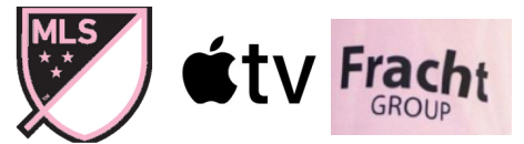 Inter Miami MLS domicile badge & Apple TV(noir) & Fracht Group(noir)