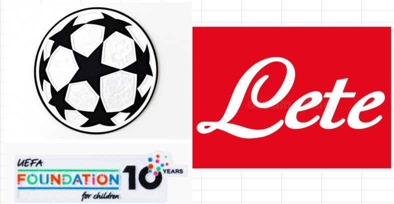 25/26 UCL & badge Fondation UEFA 10 ans & Lete Sponsor