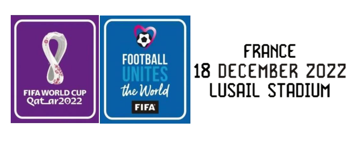 2022 Coupe du monde violet & Football Unites The World bleu badge & France 18 December 2022