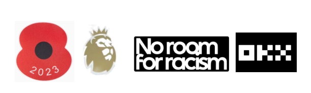 2023 British Legion Poppy badge & 23/24 Premier League Champion badge(New) & No Room For Racism & OKX(Manchester City) Sponsor