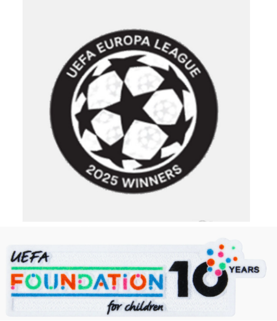 UEFA EUROPA LEAGUE 2025 WINNERS & UEFA FOUNDATION 10 ans BADGES