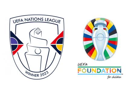 UEFA Ligue des nations Winner 2023 A & 2024 Euro & badges Fondation UEFA