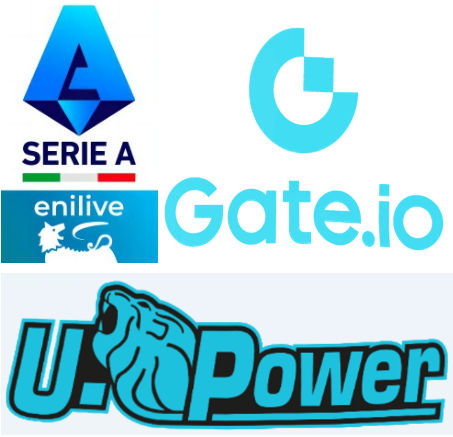 25/26 Serie A badge & 25/26 U.Power (domicile) & Gate.io (domicile)