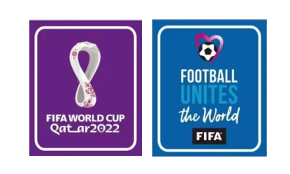 2022 Qatar Coupe du monde violet & Football Unites The World bleu badges