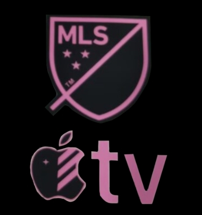 2025 Inter Miami MLS extérieur badge & Apple TV(noir & rose)