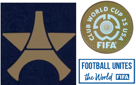 PSG Eiffel Tower Star & Club Coupe du monde 25 USA badge & FOOTBALL UNITES the world (blanc) badge