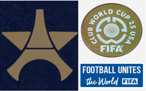 PSG Eiffel Tower Star & Club Coupe du monde 25 USA badge & FOOTBALL UNITES the world (bleu) badge